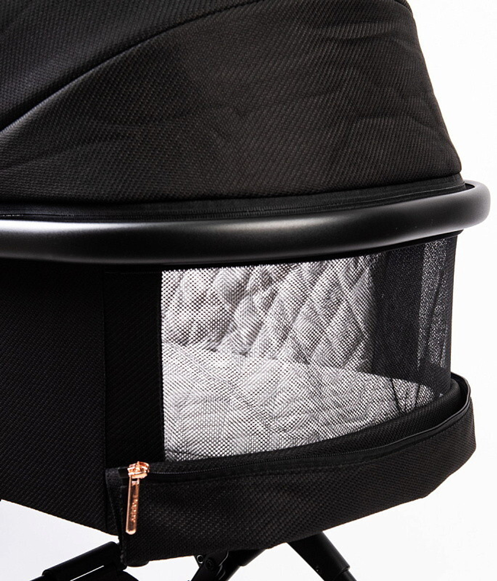 Детская коляска Peppy Tecla 3 в 1 с автокреслом Verona Black Rose Black Черный