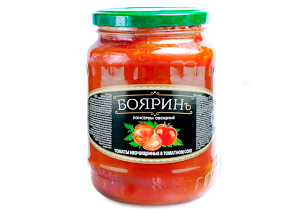 Томаты неочищенные в собственном соку "Боярин", 720г