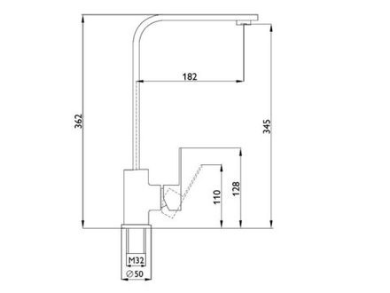 Смеситель для кухни 352/180 1Р