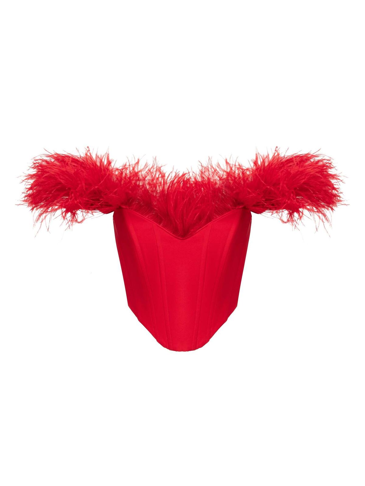 Корсетный топ с перьями