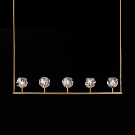 Люстра Rh Boule De Cristal Linear Chandelier 5 Bronze By Imperiumloft