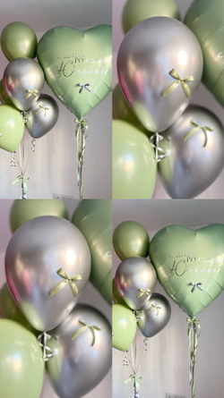Воздушные шары для девушки оливка/серебро№4062