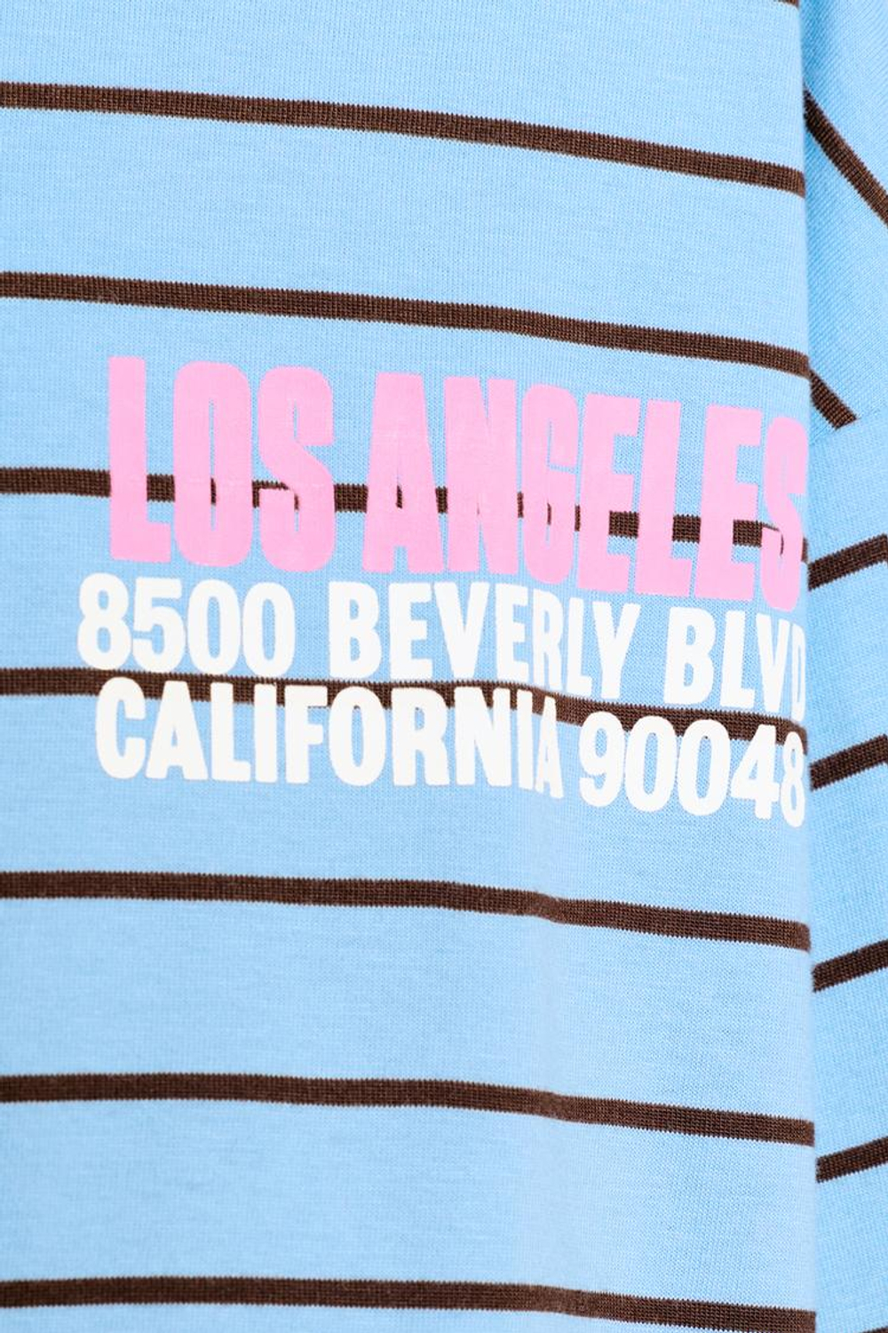 ZARA ФУТБОЛКА В ПОЛОСКУ С НАДПИСЬЮ, СИНИЙ