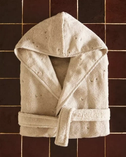 ZARA HOME ДЕТСКИЙ ХАЛАТ СО ЗВЕЗДАМИ И СЕРДЕЧКАМИ, СЕРЫЙ