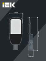 Светильник LED консольный ДКУ 1002-150Д 5000К IP65 серый IEK