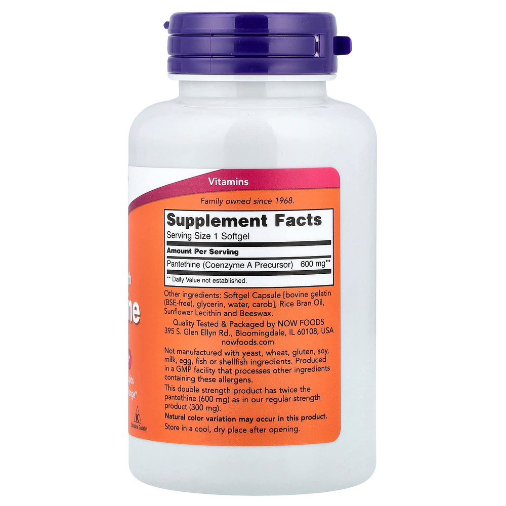 NOW Foods, пантетин, 600 мг, 60 капсул