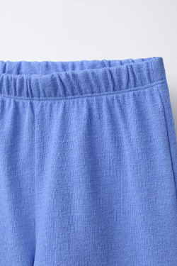 ZARA ПИЖАМА С ТЕКСТУРОЙ И ЭТИКЕТКОЙ, СИНИЙ