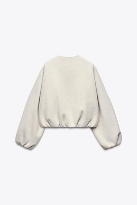 ZARA БОМБЕР ИЗ МЯГКОЙ ТКАНИ, ЭКРЮ