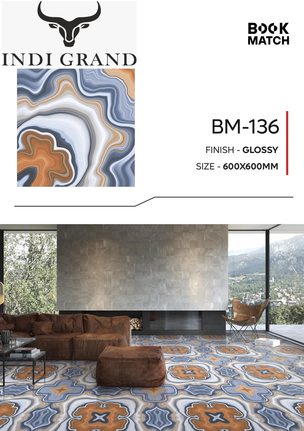 Керамогранит Book Match BM-136 60х60