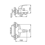 Смеситель для ванны 40к F3002-B FRAP (хром, силумин)