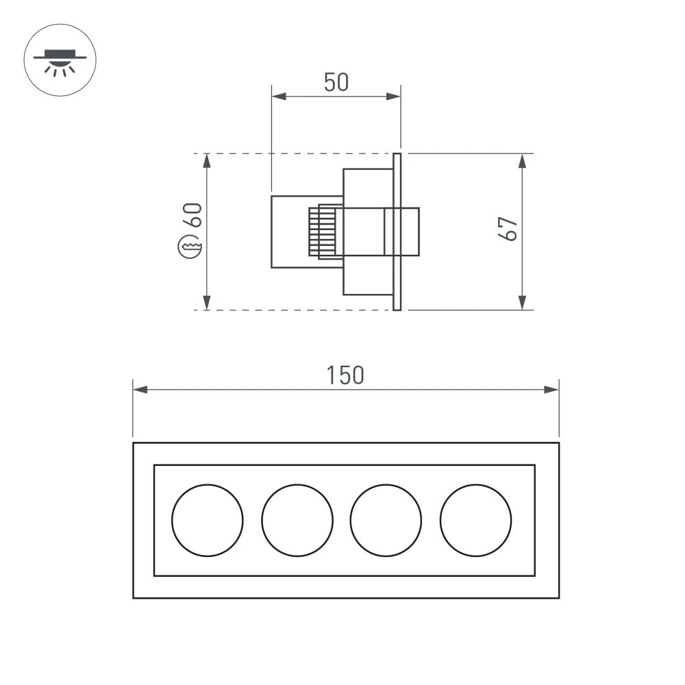 Светильник MS-ORIENT-BUILT-TURN-TC-S67x150-10W Warm3000 (WH-BK, 30 deg, 230V) (Arlight, IP20 Металл, 5 лет) 031929