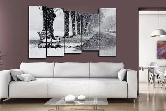 Модульная картина "Зимняя дорожка"