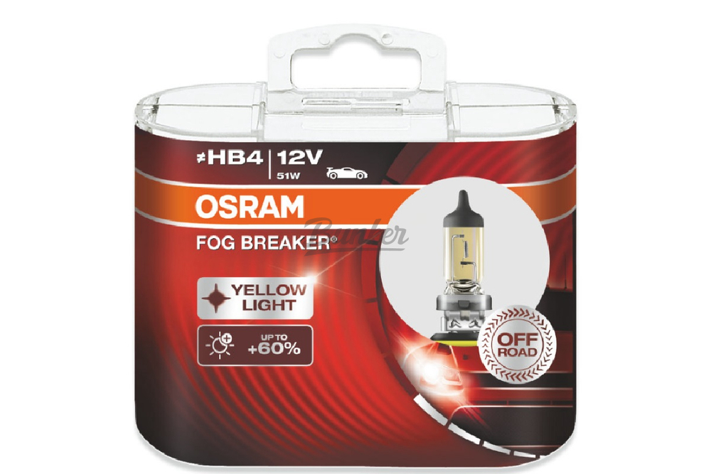 Галогенные автолампы OSRAM Fog Breaker +60% 2600K  HB4