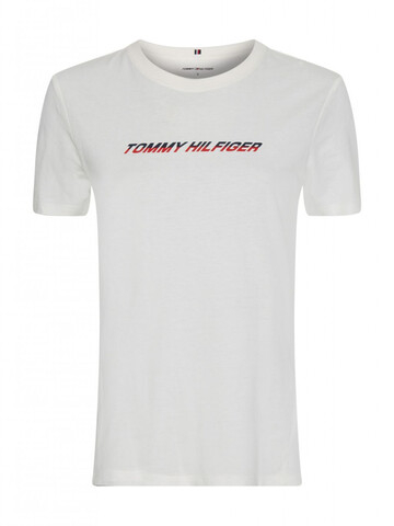 Женская теннисная футболка Tommy Hilfiger Regular Graphic C-NK Tee SS - белый