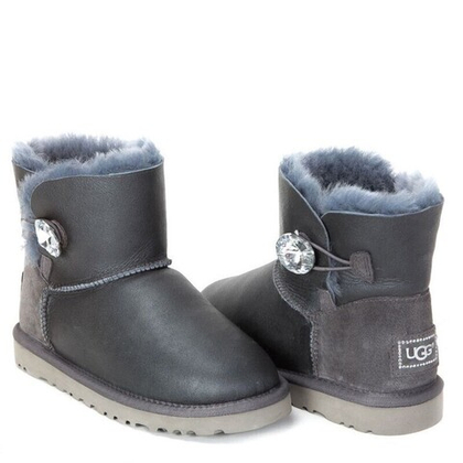 Угги Mini Bailey Button Bling Metallic Grey