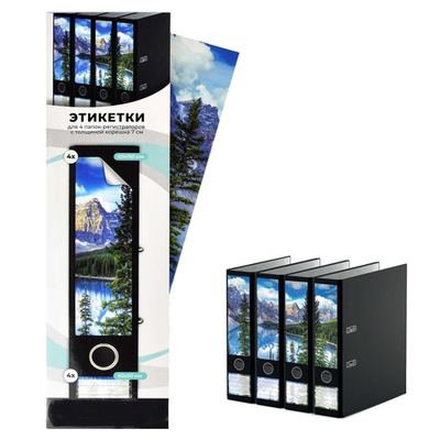 Этикетки самоклеящиеся для папок-регистраторов с корешком 7 см, размер 60x245 мм, 4 шт. в наборе