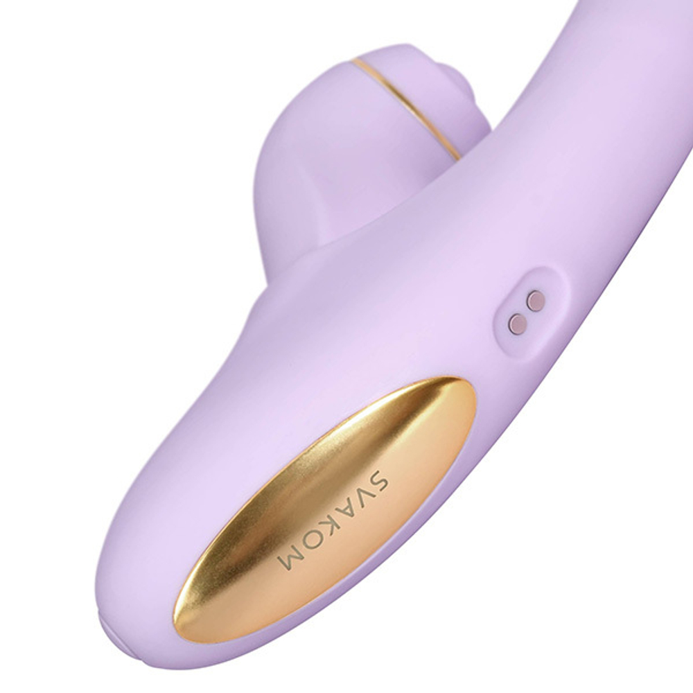 Интерактивный вибратор-кролик 19,6 см со съемным клиторальным пульсатором Svakom Duoglow App-Controlled Silicone Dual Vibrator SL278H