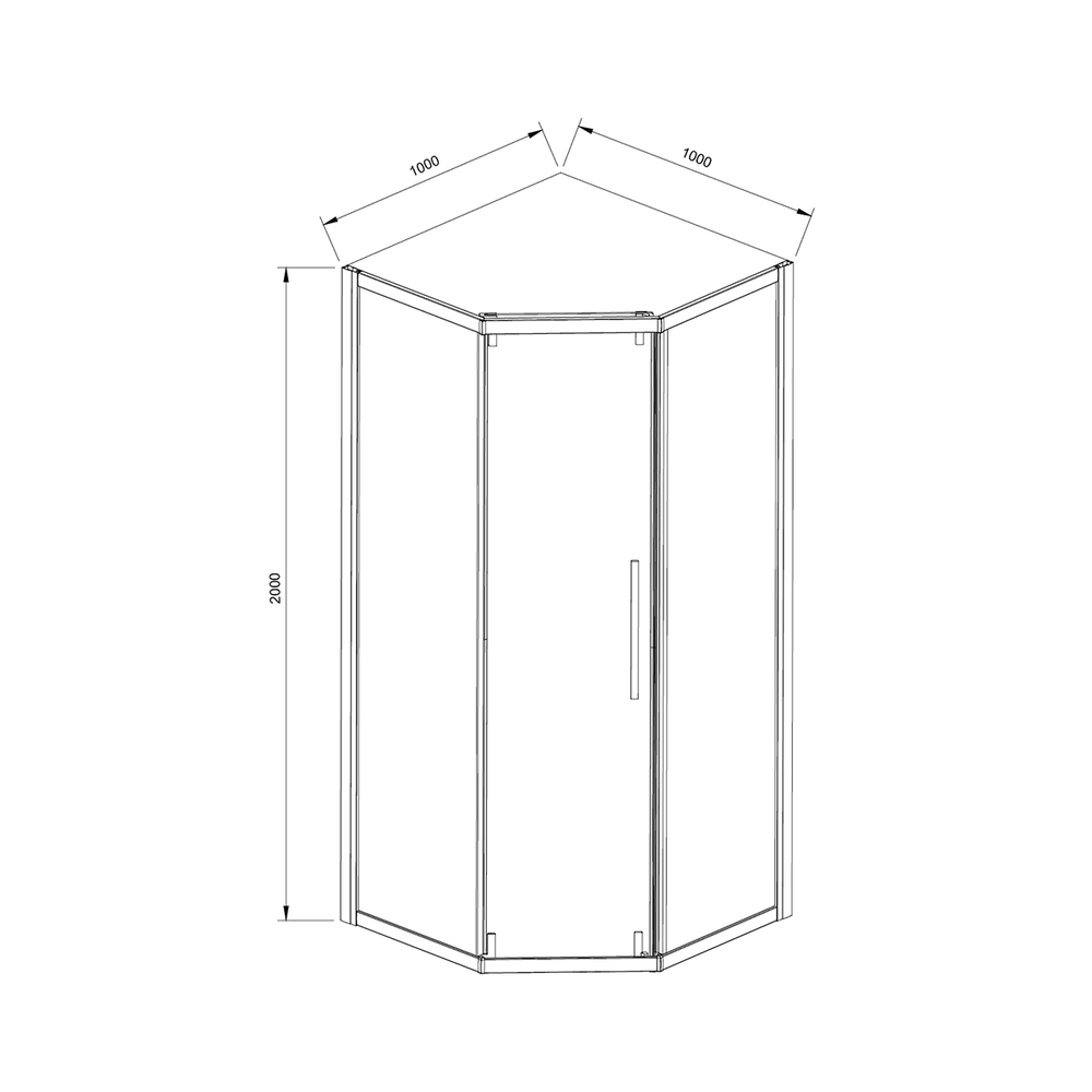 Душевой уголок Шоу (Show) Vincea VSP1-4SH100CLB, 1000*1000, черный, стекло прозрачное