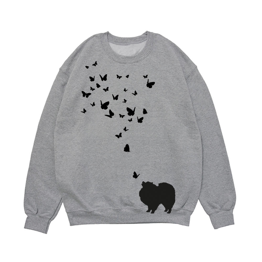 Свитшот "Шпиц и бабочки"
