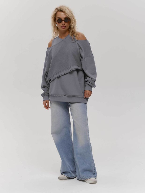 Свитшот двойной, серый