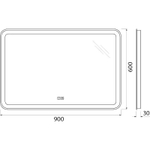 Зеркало BelBagno Marino 90 SPC-MAR-900-600-LED-TCH-WARM с подсветкой с подогревом С сенсорным выключателем