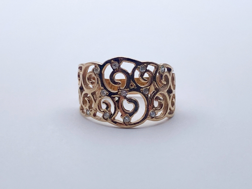 Кольцо из серебра/Позолота/С камнями