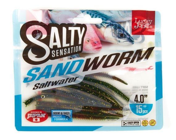 Черви съедобные искусственные LJ Salty Sensation SANDWORM 4.0in (10.16)/F41 15шт.