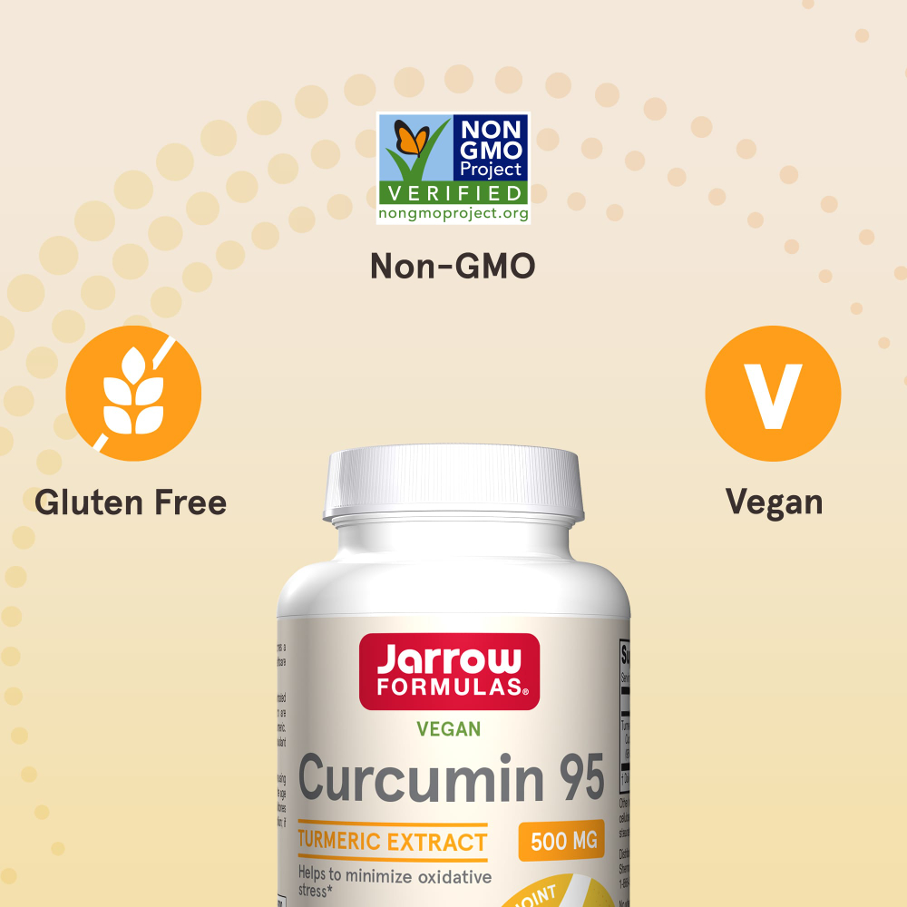 Jarrow Formulas, куркумин 95, экстракт куркумы, 500 мг, 120 растительных капсул