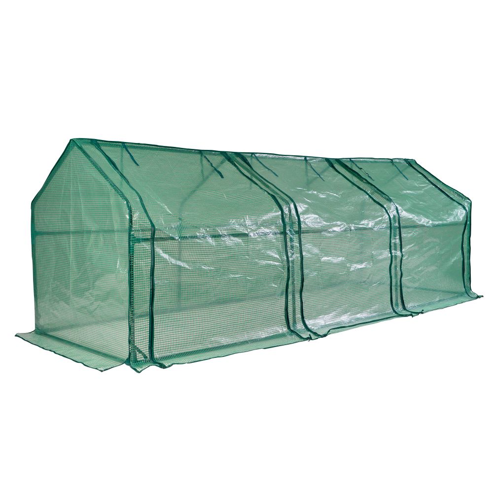 UGH-S33 L270 GREEN-GREEN Парник уличный. 270x90x90см. Металлическая труба в ПВХ. цвет зеленый. Тент из армированного полиэтилена 135г-м2. цвет сетки зеленый. TM ФитоЛето