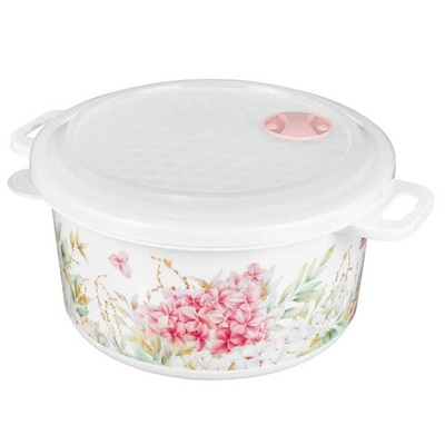 Ёмкость для холодильника и микроволновой печи с декором 2л (белый)