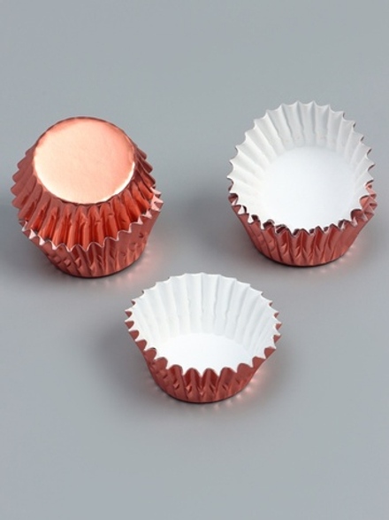 Форма для конфет бумажная 3.5×2 см, розовое золото (~20 шт)