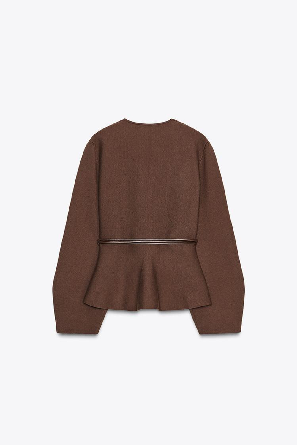 ZARA КАРДИГАН С ПОЯСОМ, ШОКОЛАДНЫЙ