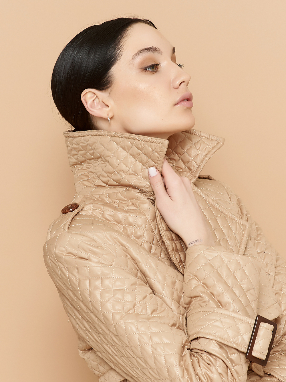 Тренч стеганый бежевый осень old