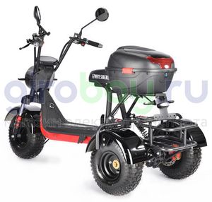 Электроскутер WHITE SIBERIA TRIKE MINI 1500W - Черный фото 3