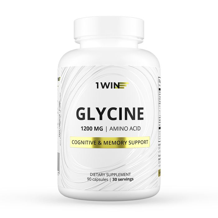 Глицин 1200 мг, Glycine 1200 mg, 1Win, 90 капсул