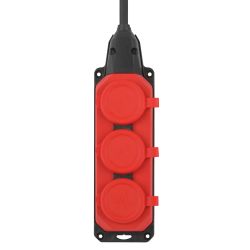 Удлинитель силовой ЭРА UK-3e-3x1,5-50m-IP44(KG) с заземлением 3 розетки каучук 50м КГ 3х1,5мм2 IP44
