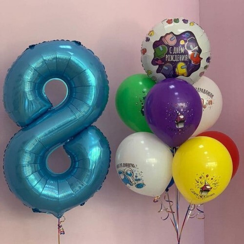 Композиция из шаров «Амонг Ас» на 8 лет