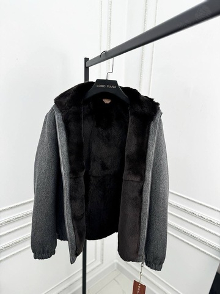Шерстяной бомбер с мехом Loro Piana
