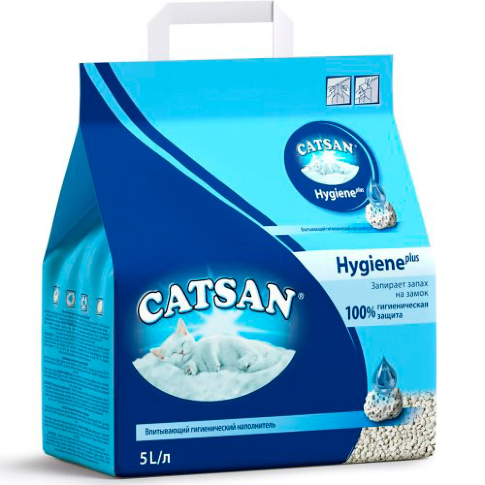 Наполнитель Catsan Hygiene plus Минеральный впитывающий 5 л