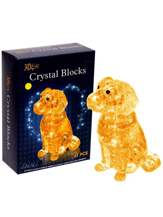 Пазл 3D кристаллический Спаниэль, 41 деталь, цвет жёлтый