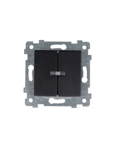 Аксиома" Механизм выключателя двухклавишного скрытой установки со светоиндикацией С510-450 антрацит