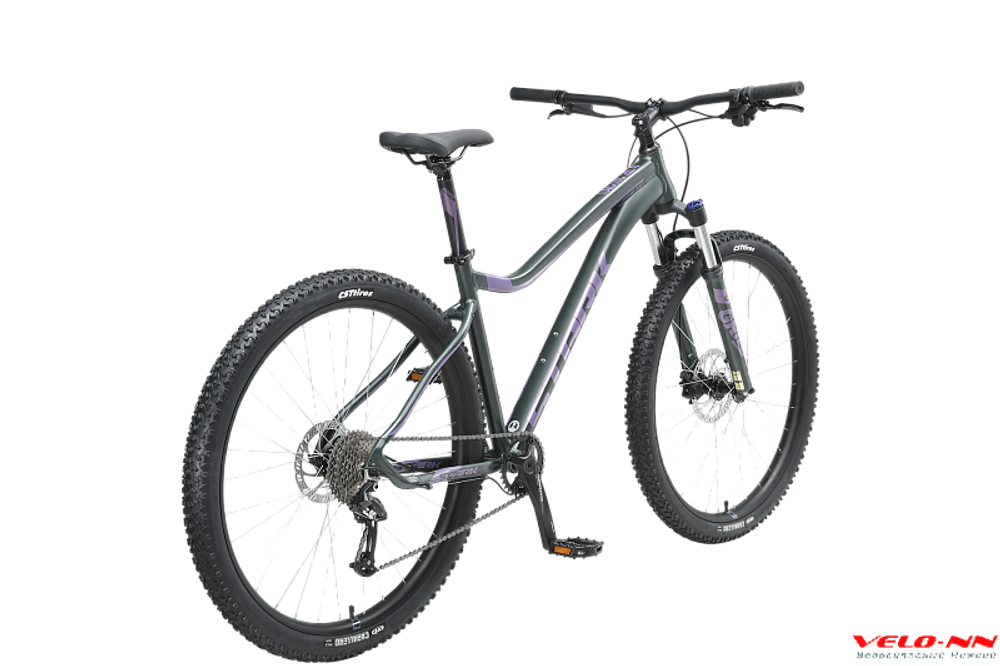 Велосипед 29" Stark'23 Tactic 29.4 HD черно-зеленый/сиреневый металлик