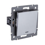 Выключатель 1-клавишный проходной 10А/250В с LED подсветкой, серый Kollinger REA-S-004GY для Aspekt, Eleganz, Reflex