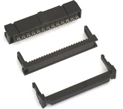 5 шт. / IDC-26F (DS1016-26), Розетка 2.54мм на шлейф 26 pin с фиксатором кабеля / Разъём FC-26P двухрядный гнездовой 2*7pin гнездо на шлейф шаг 2,54мм #44
