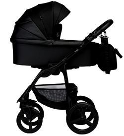 Детская коляска Indigo Impulse Eco 2 в 1 Ie08 черная кожа/черный