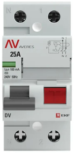 УЗО  EKF rccb-2-25-100-ac-av