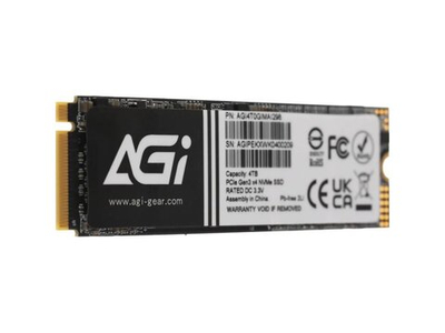 SSD накопитель AGI AI298 4ТБ, M.2 2280, PCIe 3.0 x4, NVMe [AGI4T0GIMAI298-CB]