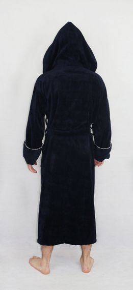 Халат  мужской с капюшоном 2870 синий Nusa