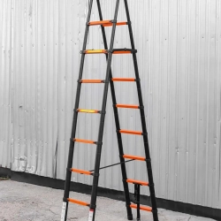 Стремянка телескопическая алюм. бытовая 2.6м (9+9 ступ.) ISMA ISMA-UP260-2