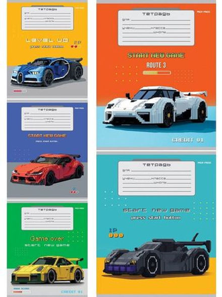 Тетрадь А5 12л лин. Проф-Пресс "Машины в игровом стиле" 5 диз.в спайке